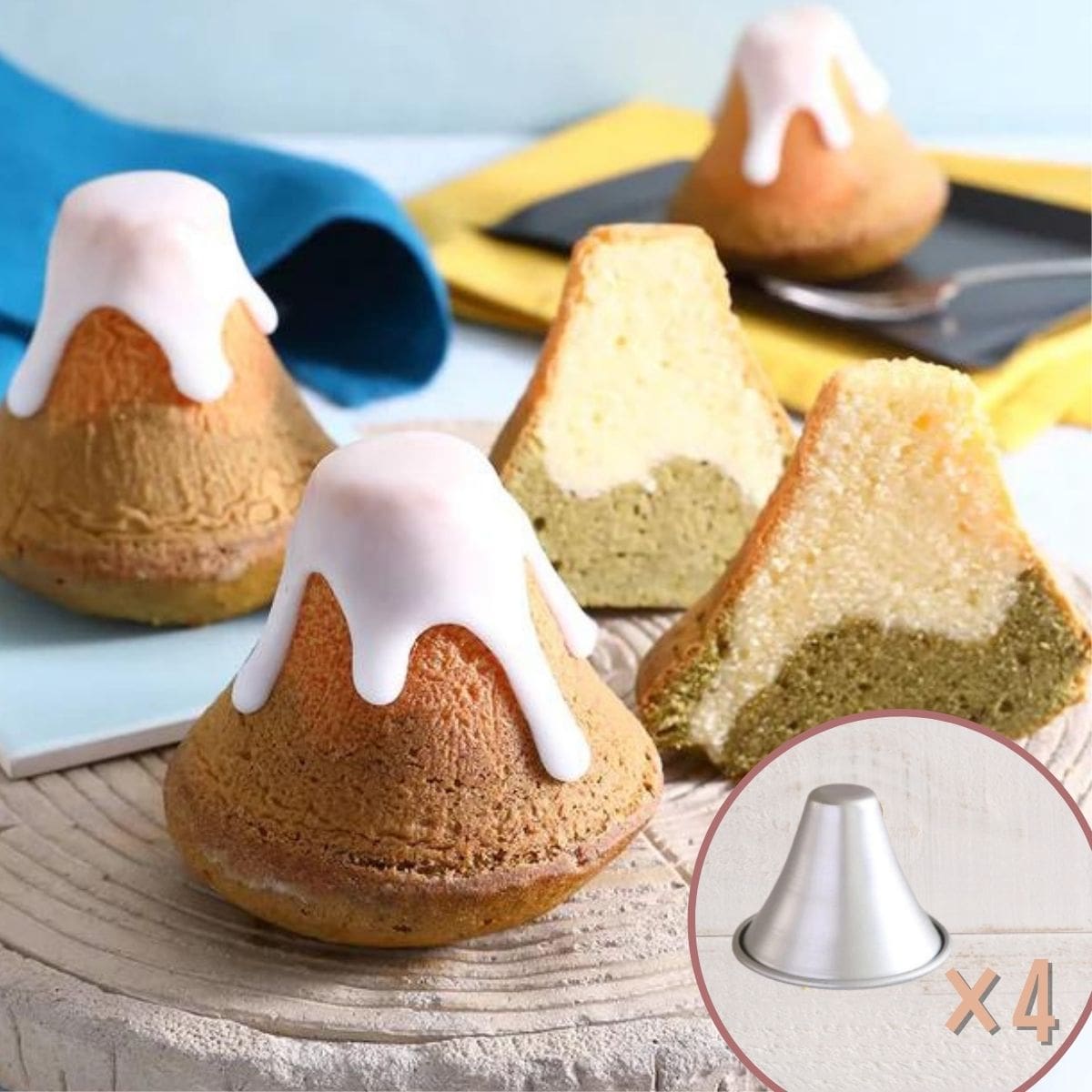 訳あっておトクな価格】富士山型で作る　Cooking　ABC　抹茶パウンドケーキ＆ぷるぷるぶどうゼリー〈手作りキット〉富士山型4個付き　–　MARKET