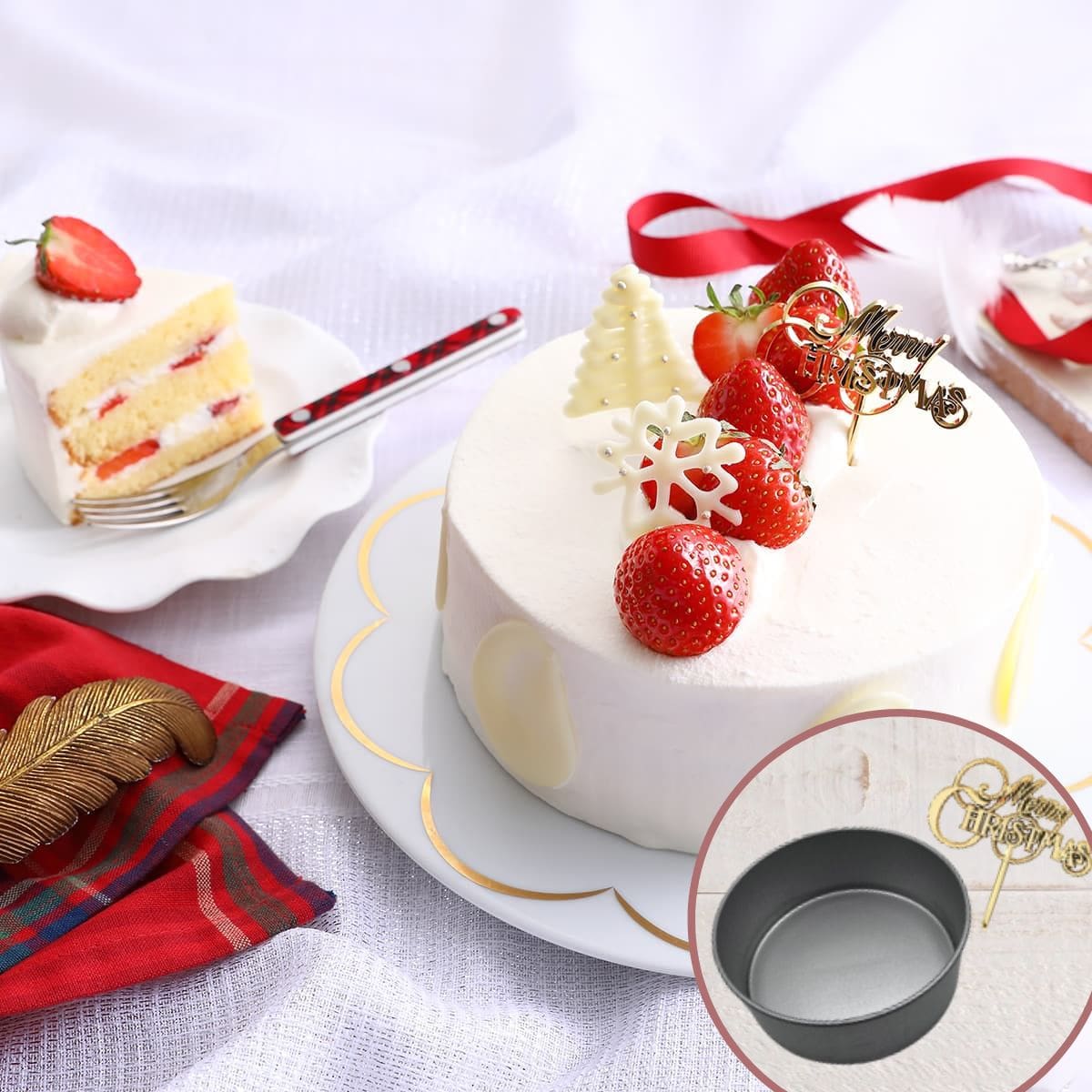 いちごのクリスマスケーキ〈手作りキット〉丸型15cm付き – ABC Cooking