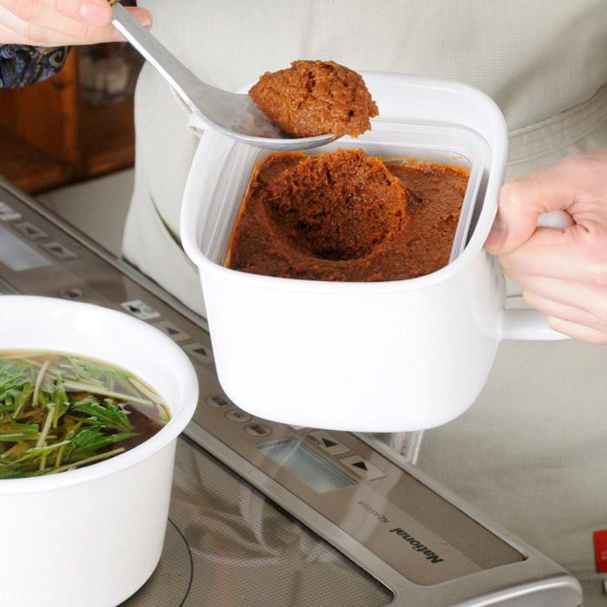 富士ホーロー 750g味噌がそのまま入る角型みそポット – ABC Cooking MARKET