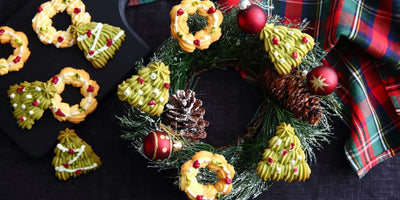 クリスマスツリー＆リースの2種クッキー～抹茶＆プレーン～