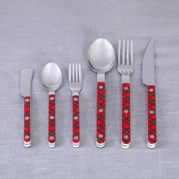 ★ベルギーアンティーク/真鍮製/フォーク／ナイフ/12本セット★赤/プラ製 ☆ベルギーアンティーク/真鍮製/フォーク／ナイフ/12本セット