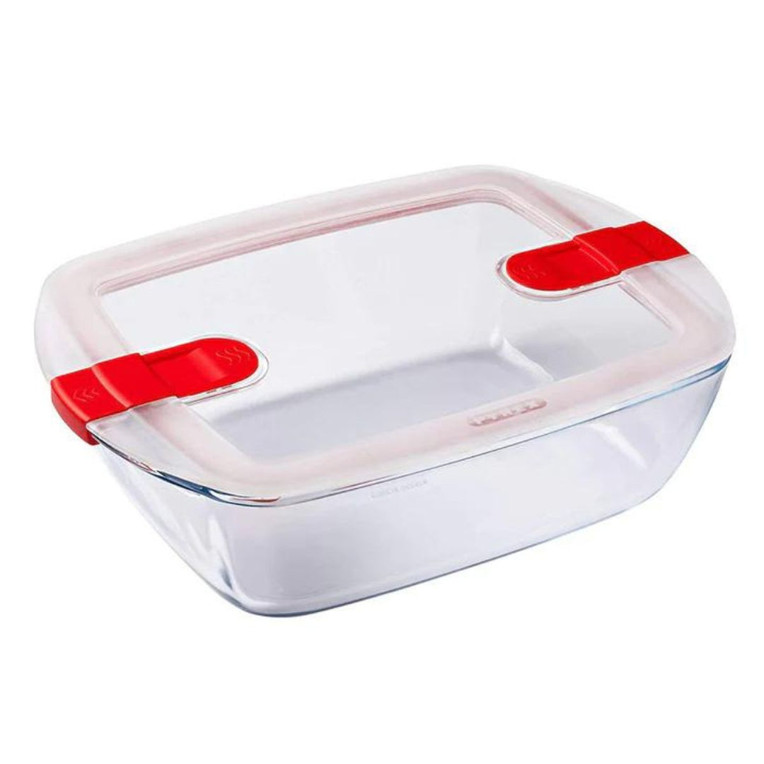 Pyrex パイレックス クック＆ヒート レクタングル フタつき耐熱ガラス