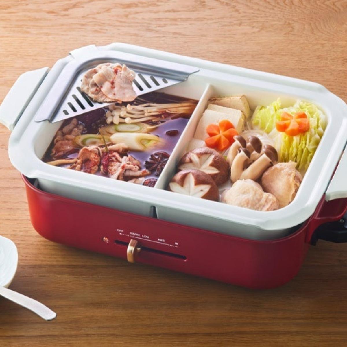 BRUNO コンパクトホットプレート BOE021-RD-SPBOX 仕切り鍋 BRUNO コンパクトホットプレート用セラミックコート仕切り鍋 – ABC