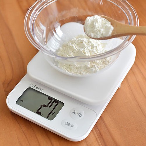 0.1g単位ではかれるデジタルスケール 3kg ブランジェ ホワイト